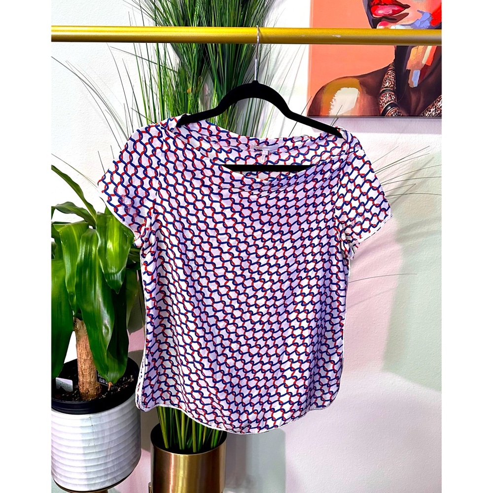 Maje Chainlink Print Silk Top - Size 1 (US S)